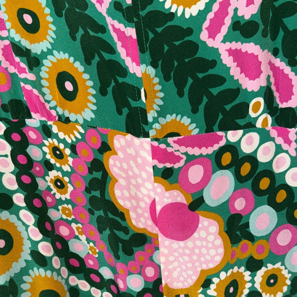 Like New Max Mara Weekend Silk Jupiter Floral Green and Pink Maxi Dress Sz S - Picture 12 of 15